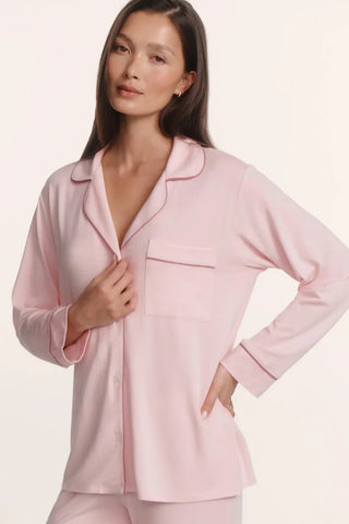 Eberjey Gisele Long PJ Set, Pale Pink Fig