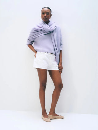 White & Warren Cashmere Travel Wrap, Lavender Fog