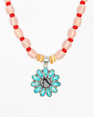 Gather Goods Turquoise Flower Necklace