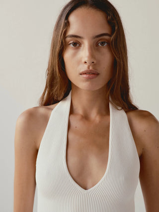 DL1961 Halter Top Instasculpt™ Rib, White