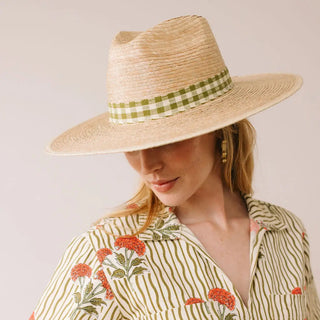 Sunshine Tienda Palm Hat, Painted Gingham
