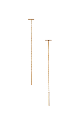 Chan Luu Gold Bar Chain Thread Earrings