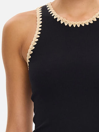 Kivari Tallulah Spliced Tank, Black Cream