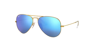 Ray-Ban Large Aviator Sunglasses, Matte Blue Mirror
