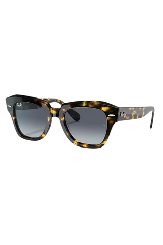 Ray-Ban State Street Yellow Havana Sunglasses, Light Blue Gradient