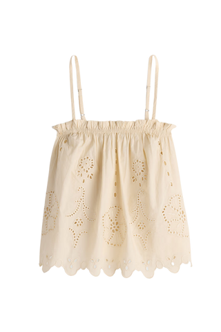 Apiece Apart Embroidered Cami Top, Ecru