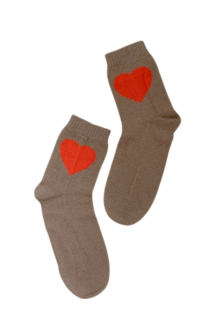 Jumper 1234 Heart Socks, Camel Neon Orange