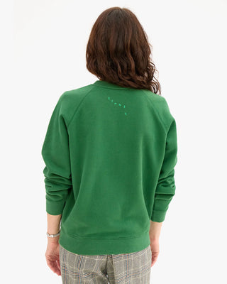 Clare V. Flocked Oui Sweatshirt, Evergreen