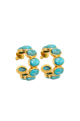 TS Christina Greene Blue Horizon Turquoise Hoop Earrings