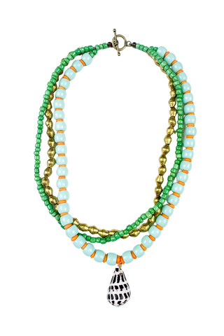 Twine & Twig Layered 18" Pendant Necklace, Ocean Shell