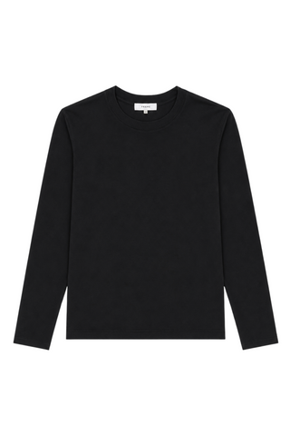 Frame The Boxy Long Sleeve Tee, Black
