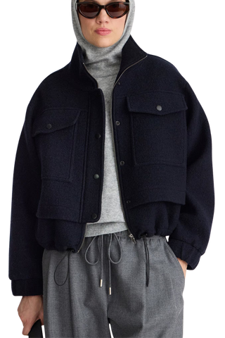 Apiece Apart Selva Cropped Bomber, Midnight