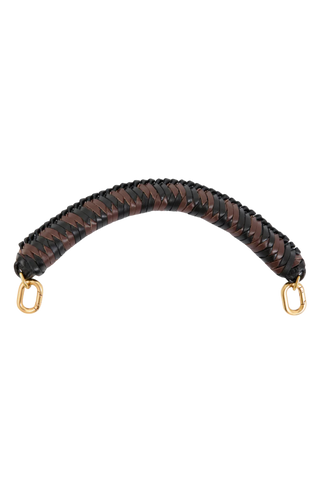Clare V. Braided Leather Top Handle, Black Chocolate
