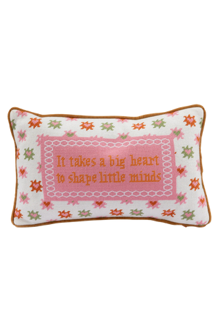 Furbish Studio Needlepoint Pillow, Big Heart
