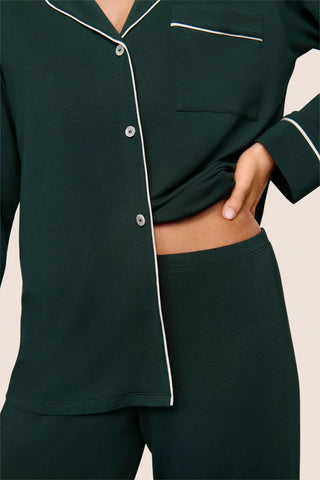 Eberjey Gisele Modal Long PJ Set, Pine