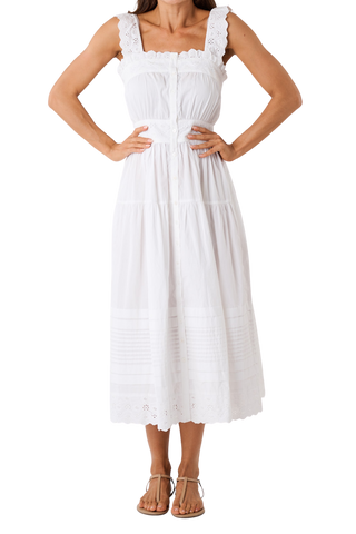 Marea Frida Dress, Shell Schiffli