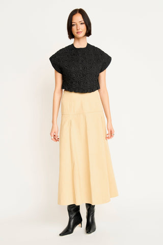 Mirth Bonn Smocked Top, Black