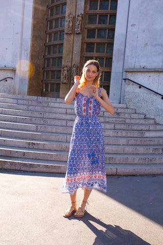 Bell Holiday Midi Dress, Red White and Blue Bell Holiday Midi Dress, Red White and Blue