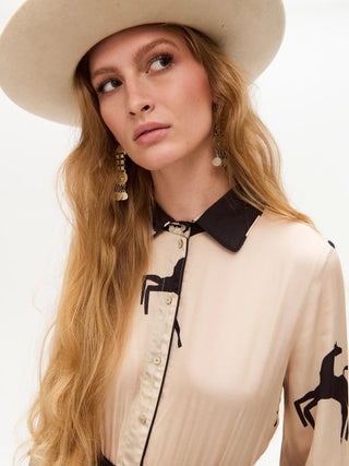 Carolina K Salma Dress, Cream Jumping Horses