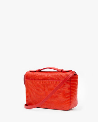 Clare V. Kathryn Bag, Red Embossed Lizard