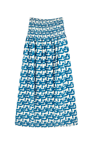 Mirth Savannah Smocked Skirt, Azure Popova