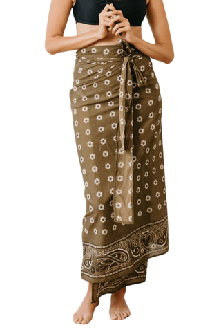Sunshine Tienda Tie Sarong, Olive Bandana