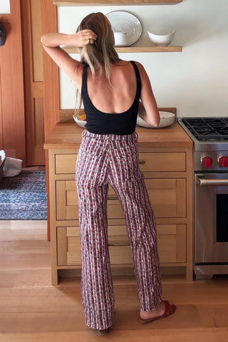 Emerson Fry Everyday Pant, Vintage Floral Stripe Organic