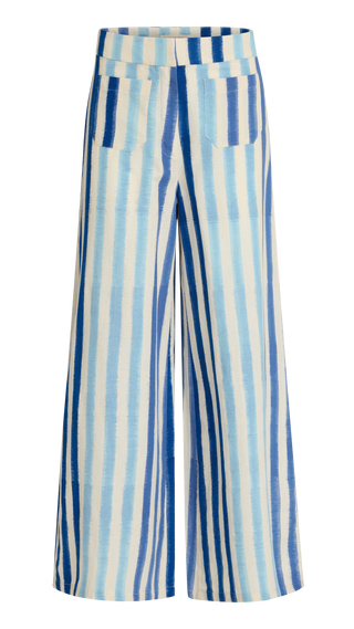 Emporio Sirenuse Adele Ikat Stripes Trousers, Blue