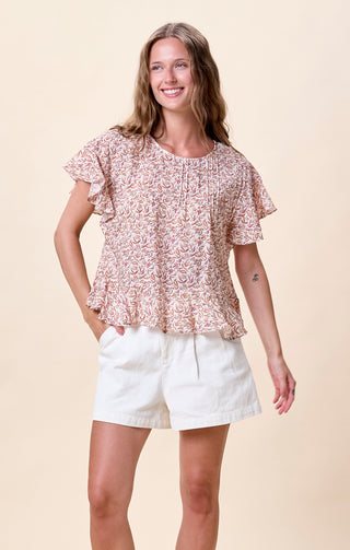Cleobella Padma Blouse, Lume Wing Print