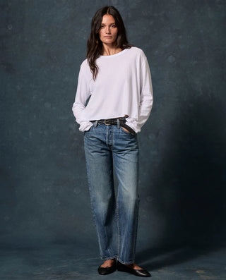 The Great The Long Sleeve Crop Tee, True White