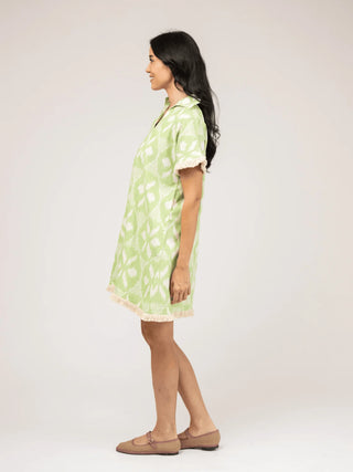 Beau & Ro Beach Tunic, Lime Ikat