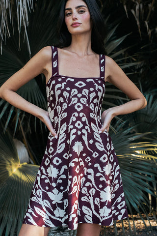 Misa Elodie Dress, Mirrored Botanicals