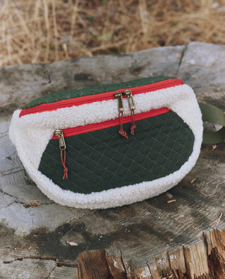 The Great The Plush Colorblock Hip-Pack, Cream & Army