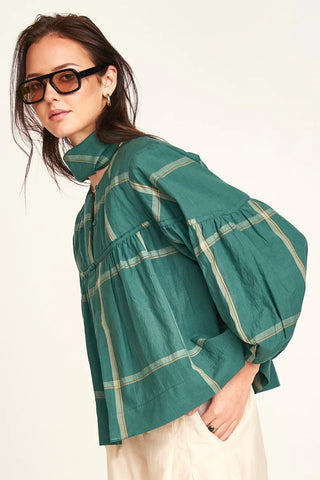 Mirth Silverton Blouse, Mallard Plaid