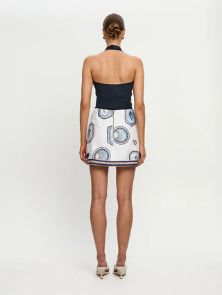 Kivari Alessia Mini Skirt, Cream Navy