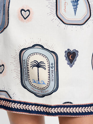 Kivari Alessia Mini Skirt, Cream Navy