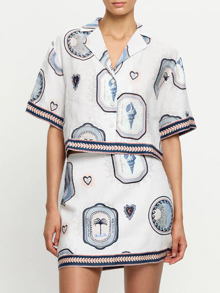 Kivari Alessia Top, Cream Navy