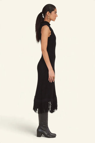 Banjanan Amelia Cable Fringe Dress, Black