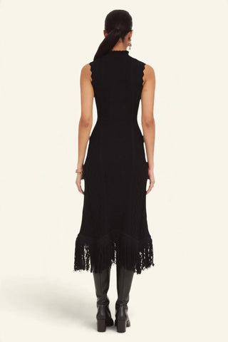 Banjanan Amelia Cable Fringe Dress, Black