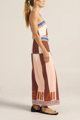 Ilio Nema Aethra Dress, Pink/Brown Sarong Voile