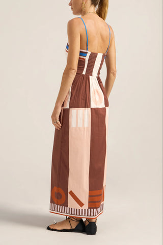 Ilio Nema Aethra Dress, Pink/Brown Sarong Voile
