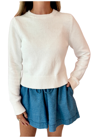 One Grey Day Lowen Crewneck, White