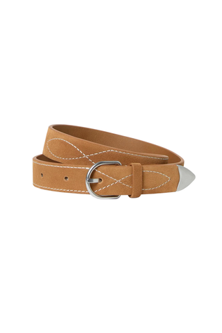 Loeffler Randall Stanton Western Skinny Belt, Toffee