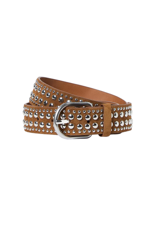 Loeffler Randall Isaac Studded Belt, Cacao