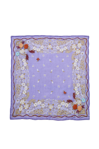 Chan Luu Embroidered Floral Bandana, Lavender