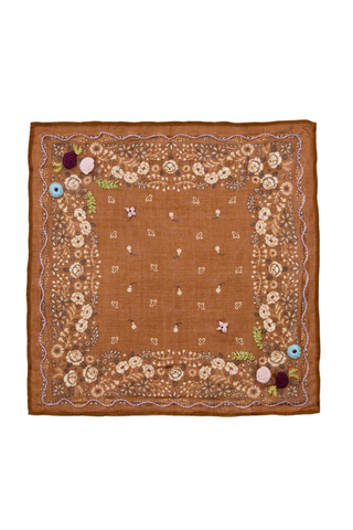 Chan Luu Embroidered Floral Bandana, Hide