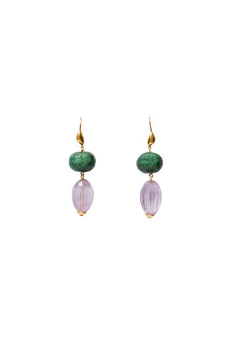 Chan Luu Duo Drop Earrings, Amethyst