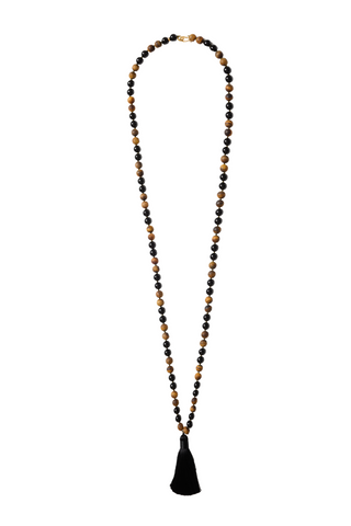 Chan Luu Silk Pampille Necklace, Black