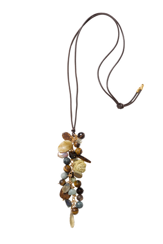 Chan Luu Foxtail Charm Necklace, Multi