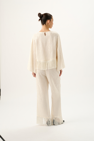 Roame. Vali Jacquard Top, Ivory